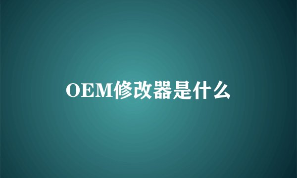 OEM修改器是什么