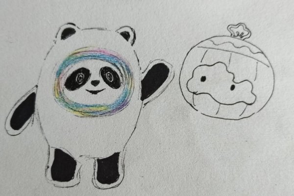 冰墩墩雪容融简笔画