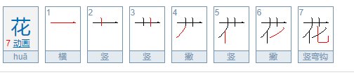 花笔画顺序怎么写: