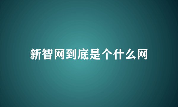 新智网到底是个什么网