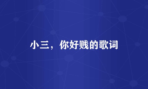 小三，你好贱的歌词