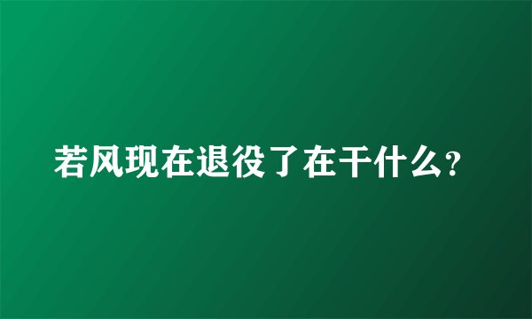 若风现在退役了在干什么？