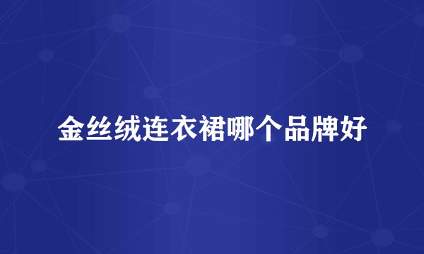 金丝绒连衣裙哪个品牌好