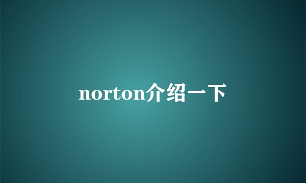 norton介绍一下