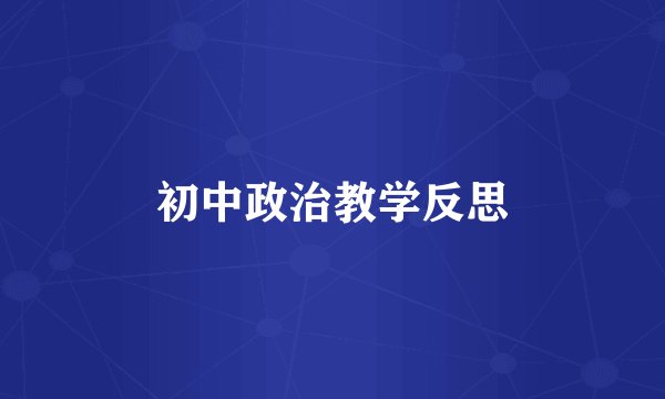初中政治教学反思