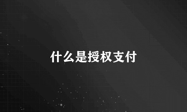 什么是授权支付