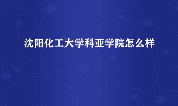 沈阳化工大学科亚学院怎么样