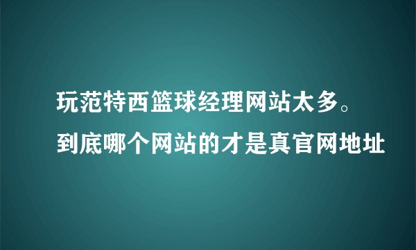 玩范特西篮球经理网站太多。到底哪个网站的才是真官网地址