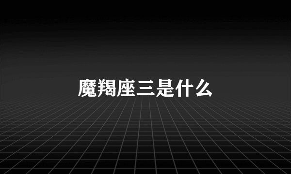 魔羯座三是什么