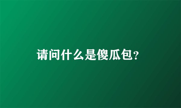 请问什么是傻瓜包？