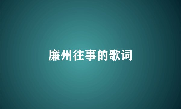廉州往事的歌词