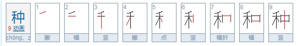 种的笔顺