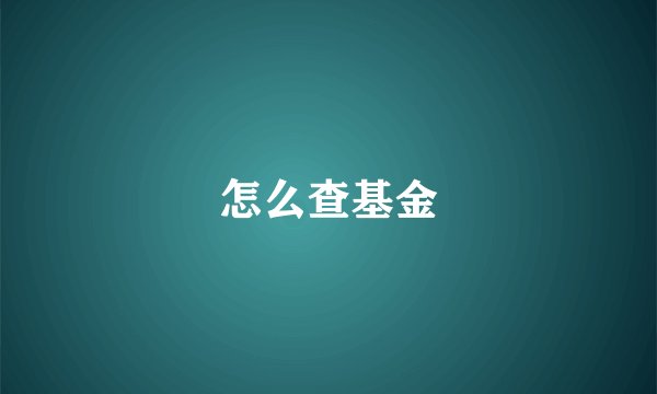 怎么查基金