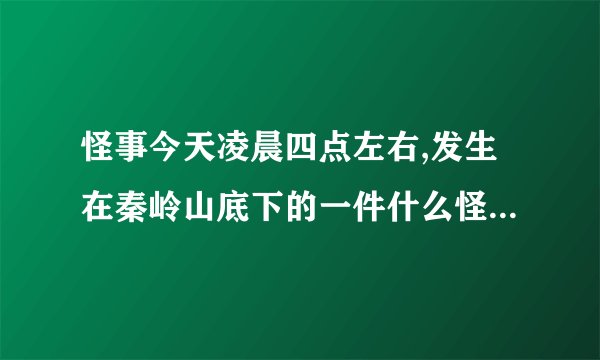 怪事今天凌晨四点左右,发生在秦岭山底下的一件什么怪事是什么事？