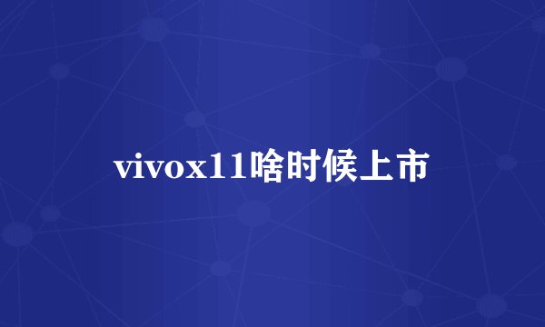 vivox11啥时候上市