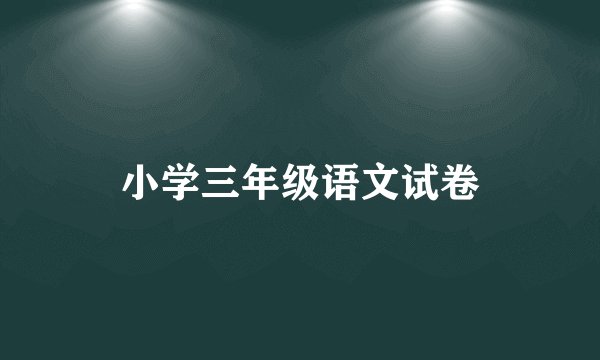 小学三年级语文试卷