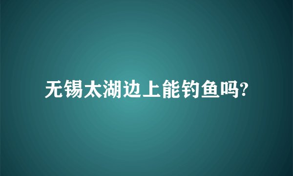 无锡太湖边上能钓鱼吗?