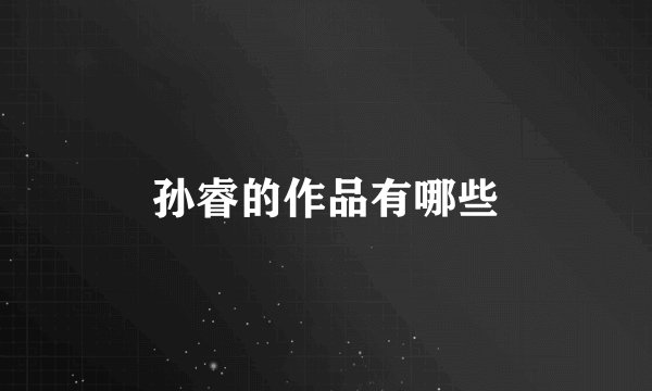 孙睿的作品有哪些