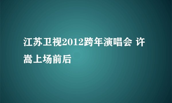 江苏卫视2012跨年演唱会 许嵩上场前后