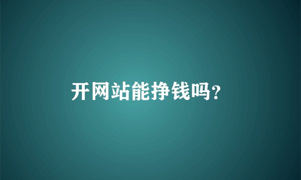 开网站能挣钱吗？