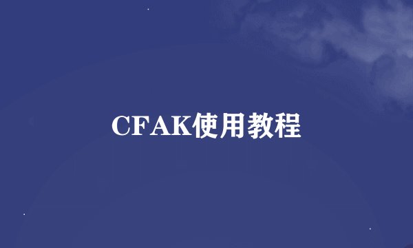 CFAK使用教程
