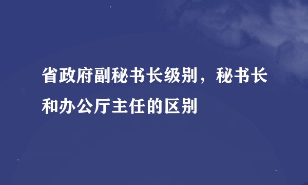 省政府副秘书长级别，秘书长和办公厅主任的区别