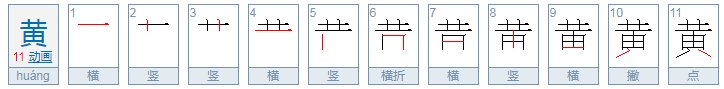 huang的字有哪些？