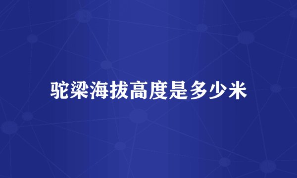 驼梁海拔高度是多少米