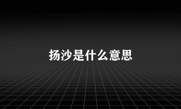 扬沙是什么意思