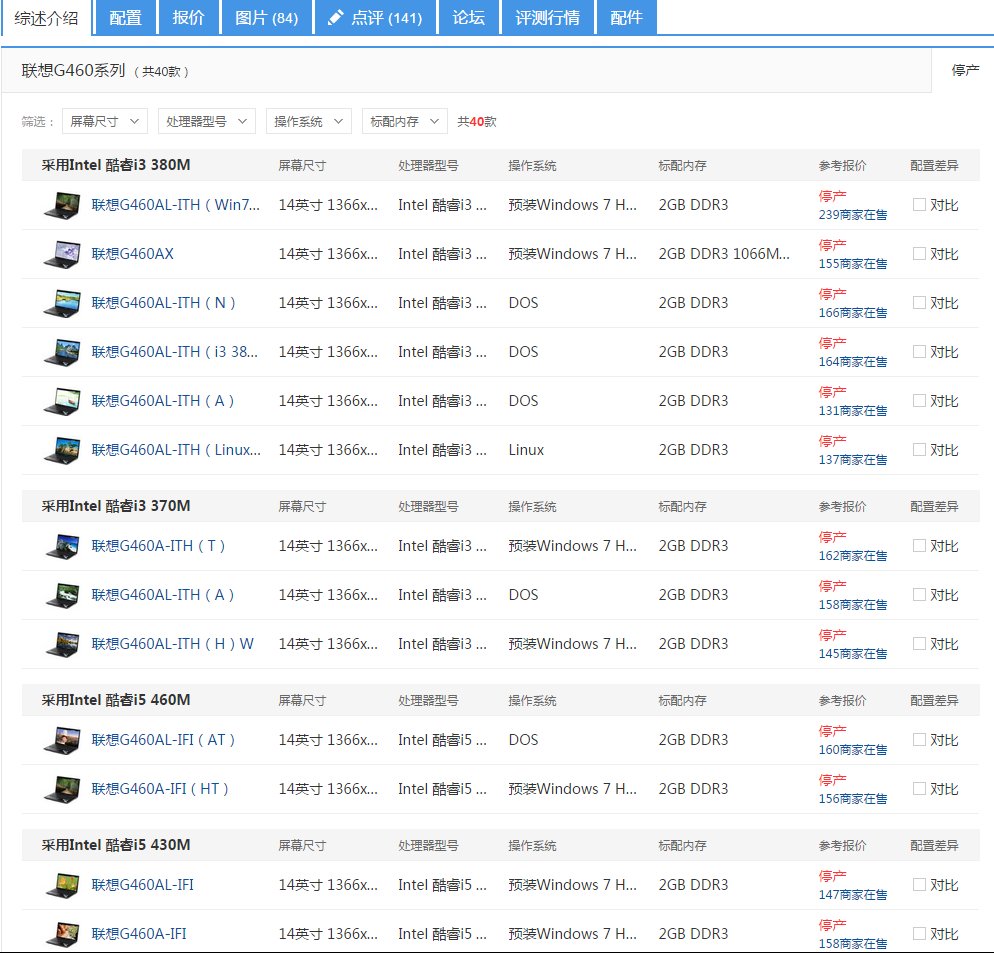 联想G460笔记本电脑配置是什么？