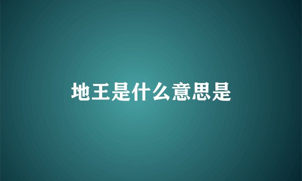 地王是什么意思是