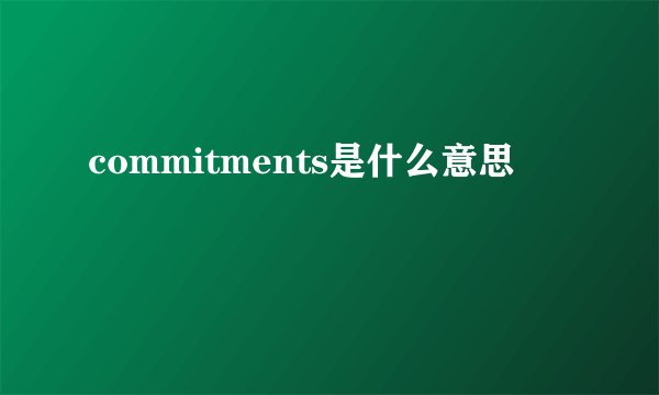 commitments是什么意思