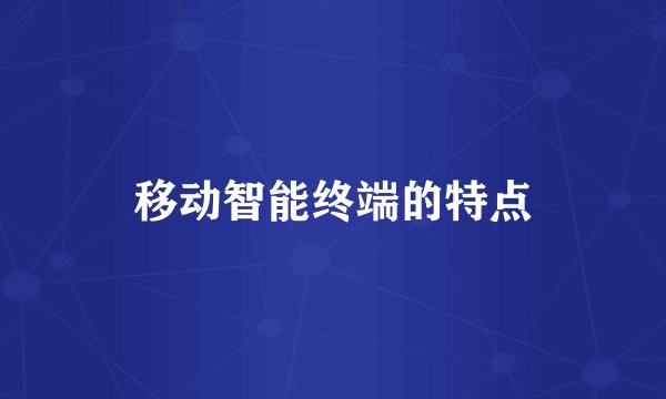 移动智能终端的特点