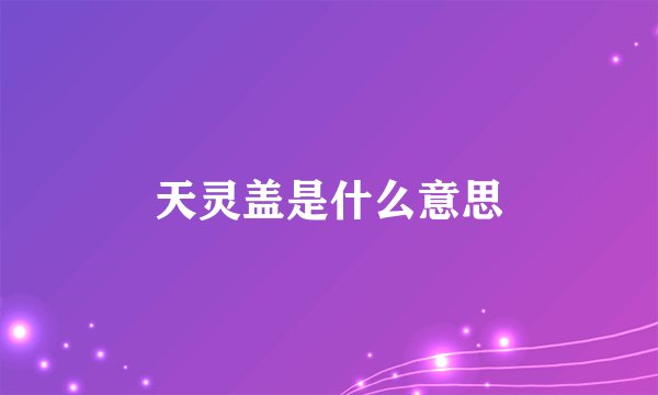 天灵盖是什么意思