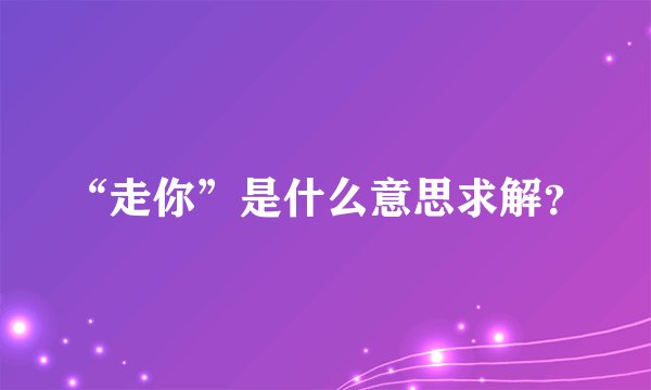 “走你”是什么意思求解？