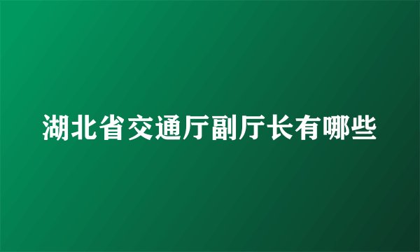 湖北省交通厅副厅长有哪些