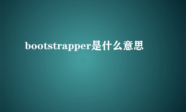 bootstrapper是什么意思