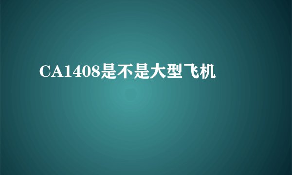 CA1408是不是大型飞机