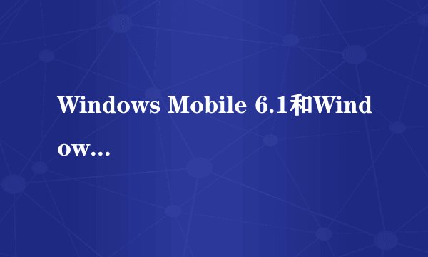 Windows Mobile 6.1和Windows Mobile 6.5有什么大的区别?