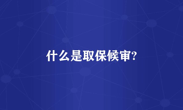 什么是取保候审?