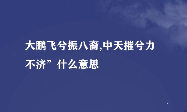 大鹏飞兮振八裔,中天摧兮力不济”什么意思
