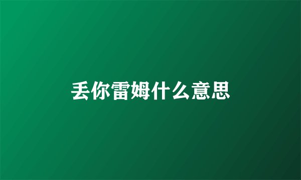 丢你雷姆什么意思