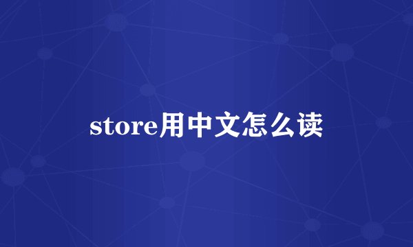 store用中文怎么读