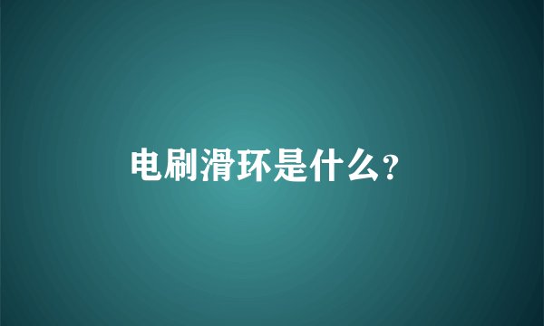 电刷滑环是什么？
