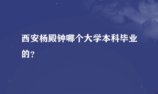 西安杨殿钟哪个大学本科毕业的？