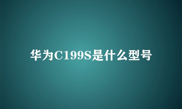 华为C199S是什么型号