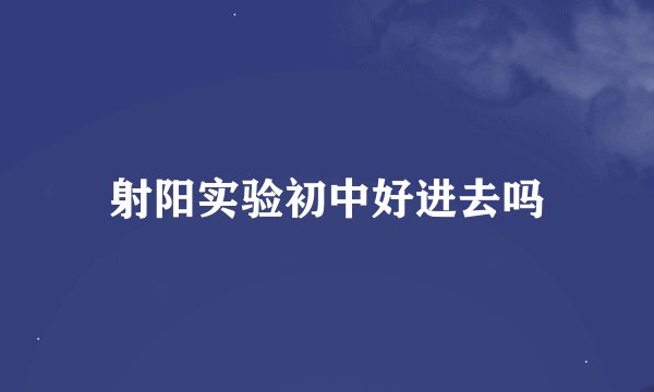 射阳实验初中好进去吗
