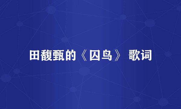 田馥甄的《囚鸟》 歌词