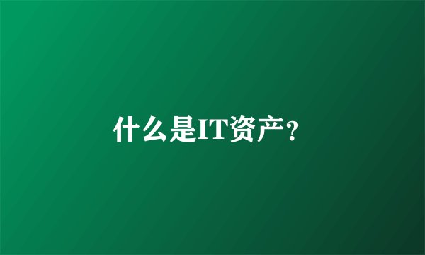 什么是IT资产？