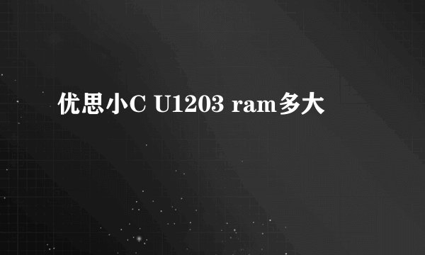 优思小C U1203 ram多大